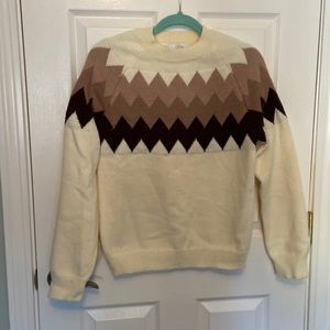 Luca Color Block Zig Zag Pullover Sweater